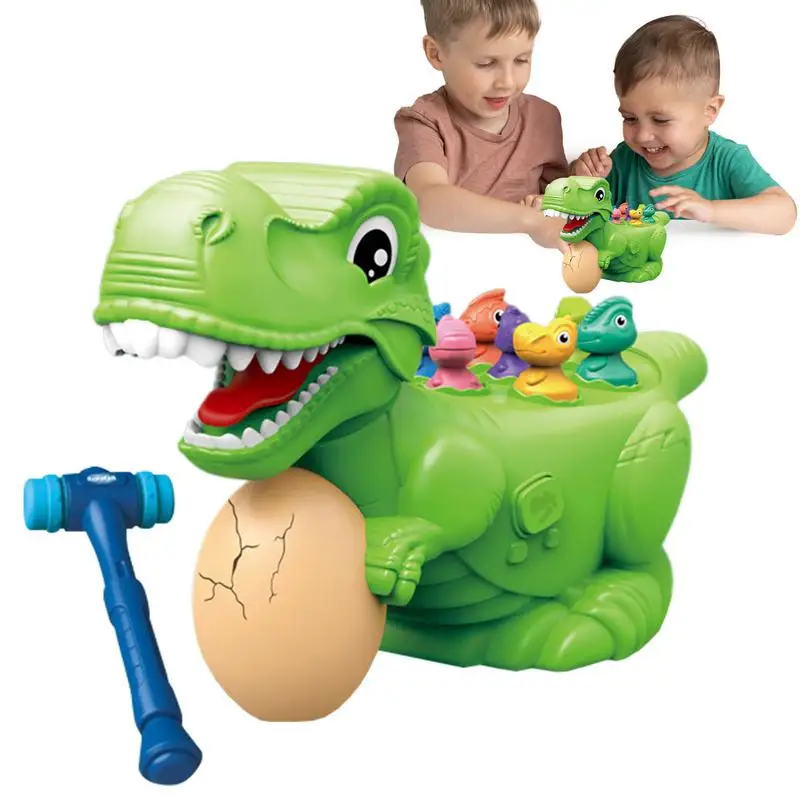 

Hammering & Pounding Toys Dinosaur Shape Popping Game With Sound & Light Random Hammer Color Battery Powered Breakthrough Game