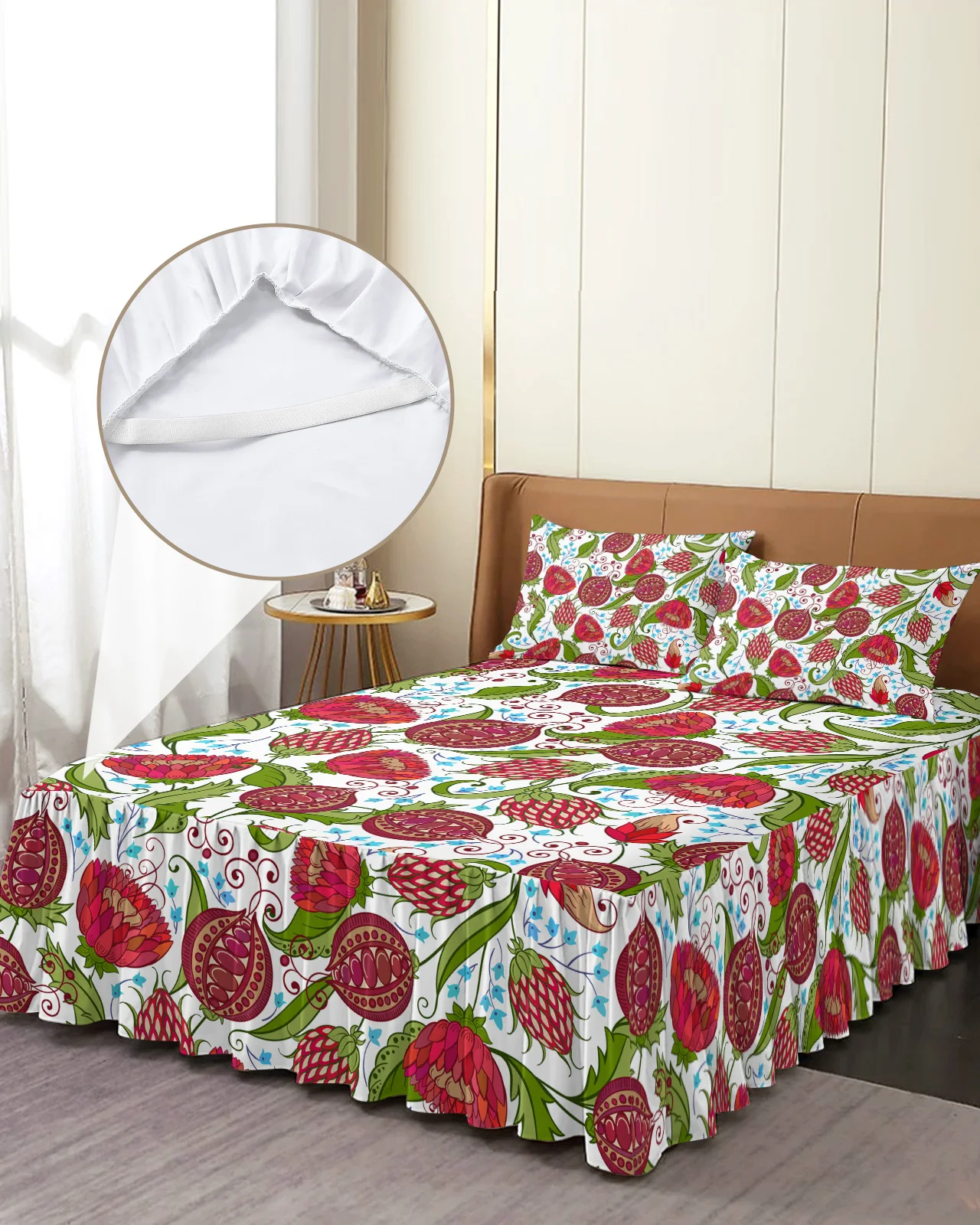 Pomegranate Flower Bed Skirt Elastic Fitted Bedspread With Pillowcases Bed Protector Mattress Cover Bedding Set Bed Sheet
Pomegranate Flower Bed Skirt Elastic Fitted Bedspread With Pillowcases Bed Protector Mattress Cover Bedding Set Bed Sheet
