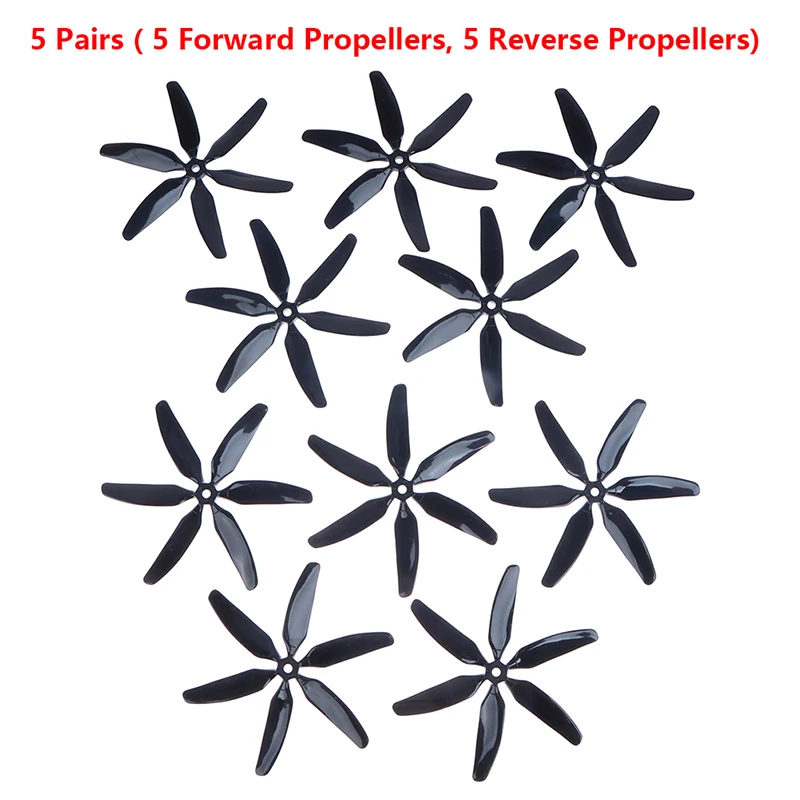 

10pcs 504060 Six-blade Propeller CW CCW 5 Inch Propellers Blade For FPV Quadcopter Racing RC Drones Propellers Blade