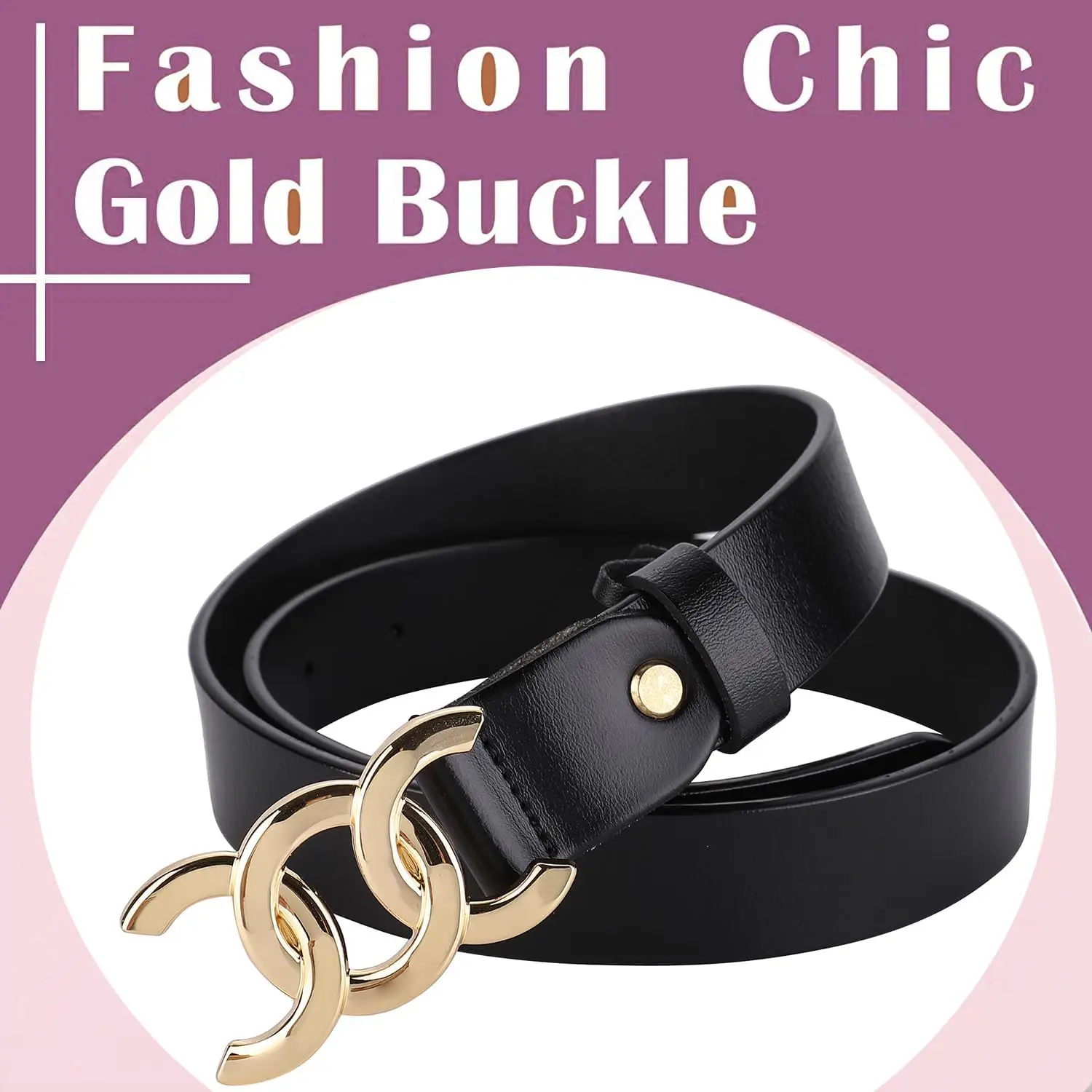 Fashionable, elegant and versatile women's gold and silver buckle belt dresses, jeans, suits, casual wear, can all be paired
Fashionable, elegant and versatile women's gold and silver buckle belt dresses, jeans, suits, casual wear, can all be paired