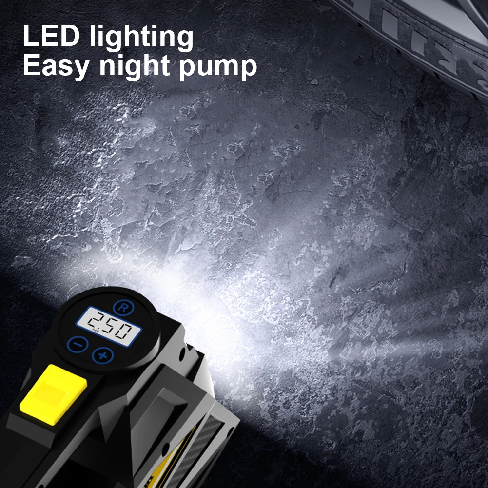 Inflador de Neumáticos Portátil de 150 PSI con Luz LED, Bomba Eléctrica Automática con Pantalla Digital para Neumáticos de Automóvil Inflador de Neumáticos Portátil de 150 PSI con Luz LED, Bomba Eléctrica Automática con Pantalla Digital para Neumáticos de Automóvil