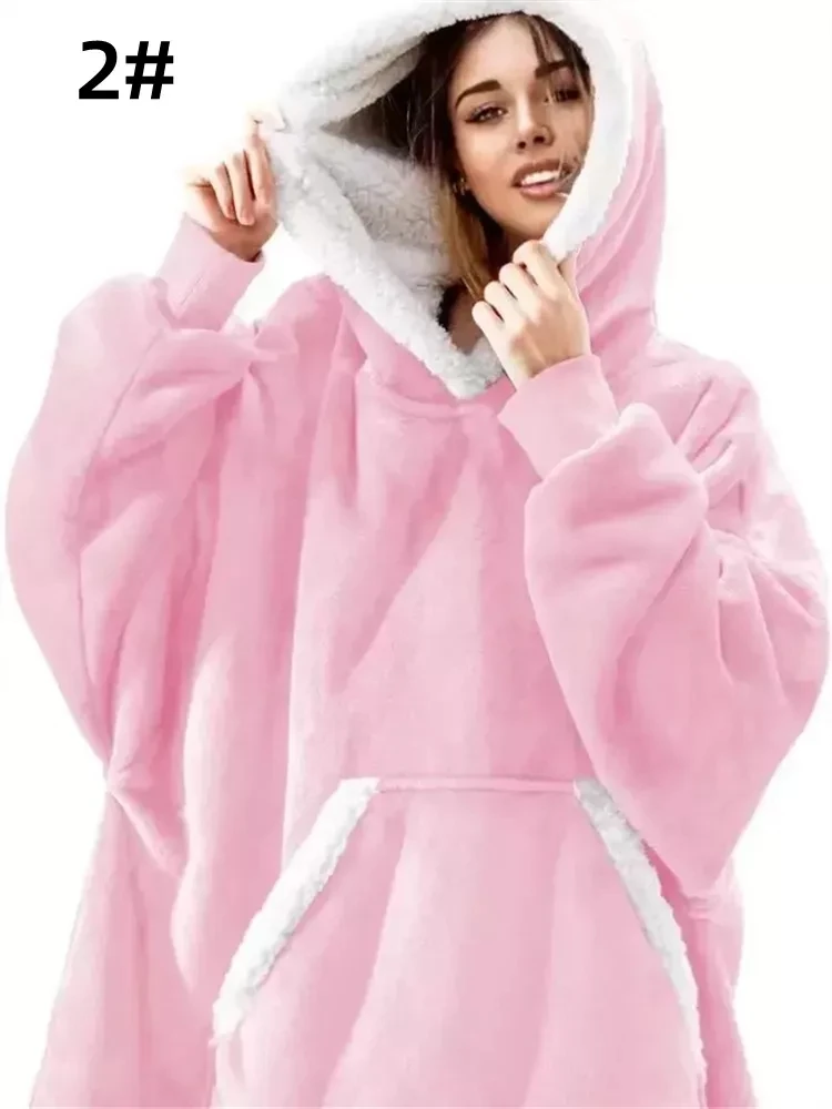 Oversized hoodie blanket with sleeves sweatshirt plaid winter fleece hoody women pocket female winter autumn 73 Mallzona S81bd01e96d0a4cb69f40434473feaf16J Oversized hoodie blanket with sleeves sweatshirt plaid winter fleece hoody women pocket female winter autumn Mallzona