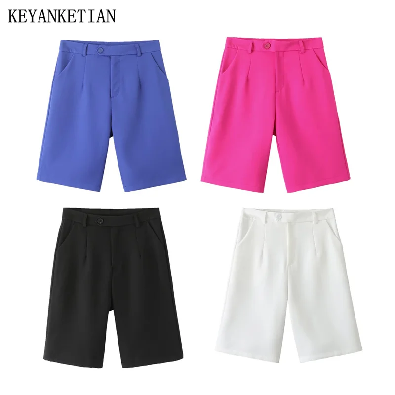 KEYANKETIAN Asymmetrical Button Women's High-Waisted Mid-Length Pants New Summer Loose Solid Color Casual Wide-Leg Shorts
KEYANKETIAN Asymmetrical Button Women's High-Waisted Mid-Length Pants New Summer Loose Solid Color Casual Wide-Leg Shorts