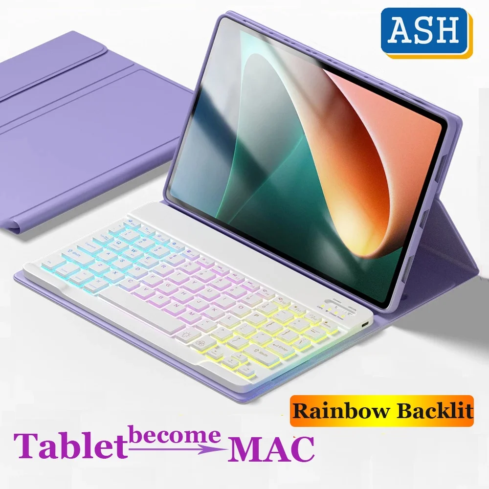 ASH for OPPO Pad Air 10.36 2022 Case Keyboard Cover Rainbow Backlit Bluetooth Wireless Keyboard Cover for OPPO Pad Air Shell
ASH for OPPO Pad Air 10.36 2022 Case Keyboard Cover Rainbow Backlit Bluetooth Wireless Keyboard Cover for OPPO Pad Air Shell
