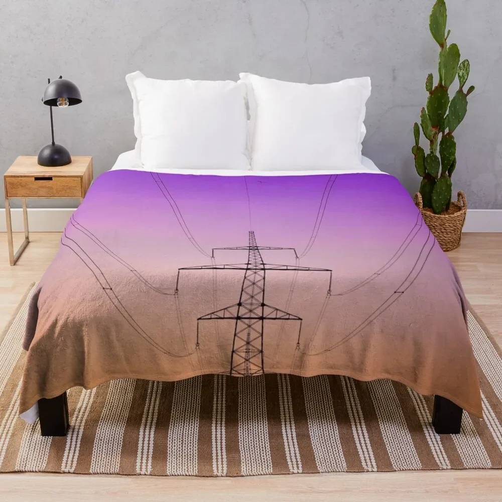 Electric Power Line Pylon With Purple And Orange Gradient Throw Blanket Loose Plaid Beach Retros Blankets
Electric Power Line Pylon With Purple And Orange Gradient Throw Blanket Loose Plaid Beach Retros Blankets