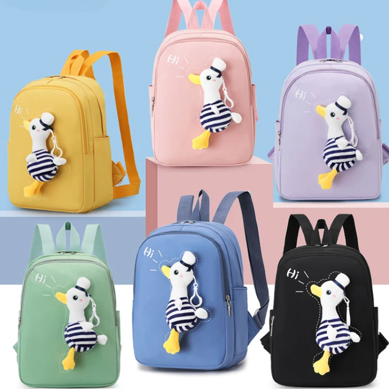 

Kindergarten School Bag Cute Plush Duck Decoration Children's Backpack Lightweight Waterproof Schoolbag for Boys and Girls