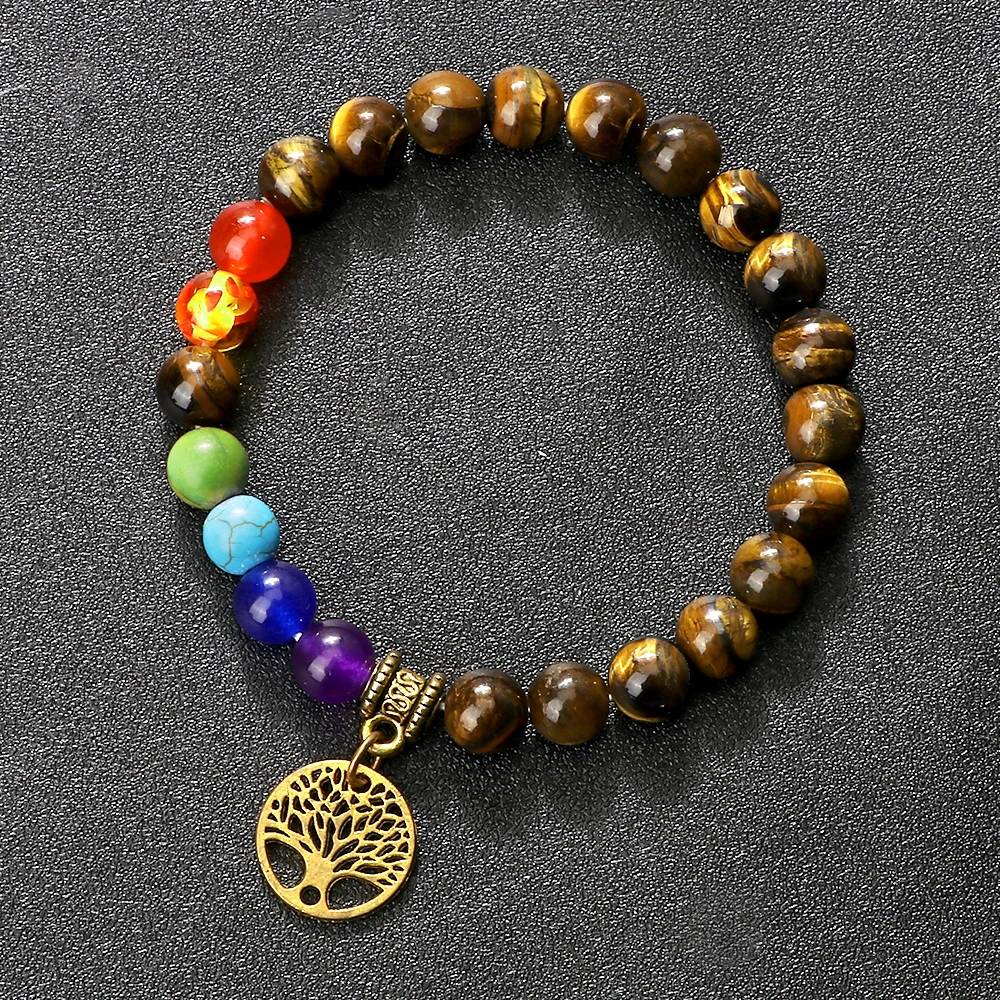 Reiki 7 Chakra Life Tree Bracelets For Men Women Tiger Eye Lava Natural Stone Engery Beads Bracelet Yoga Meditation Jewelry Gift
Reiki 7 Chakra Life Tree Bracelets For Men Women Tiger Eye Lava Natural Stone Engery Beads Bracelet Yoga Meditation Jewelry Gift
