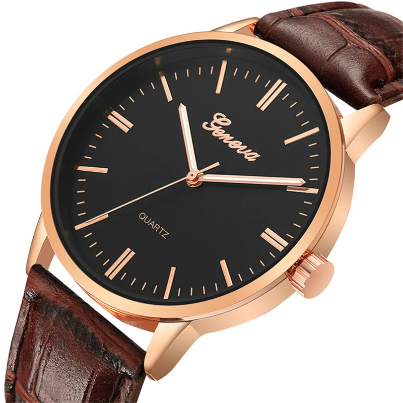 

Top Brand Simple Watch for Men Black White Analog Quartz Watch Leather Watchband Fashion Business Mens Watch relogios masculino