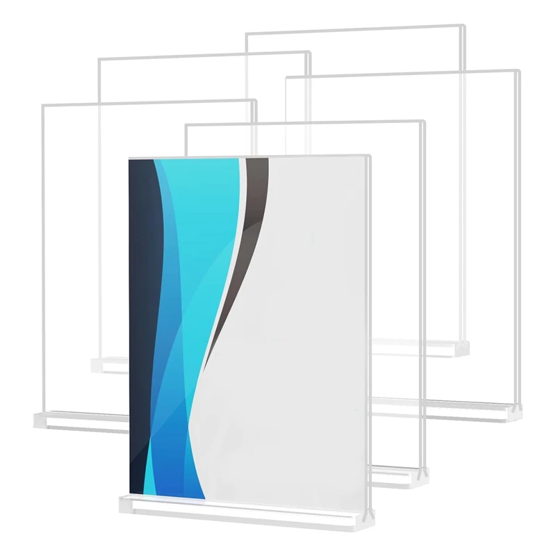 

Прозрачный вертикальный держатель для вывесок меню 8,5X11, 6 упаковок, стоячий бумажный стенд