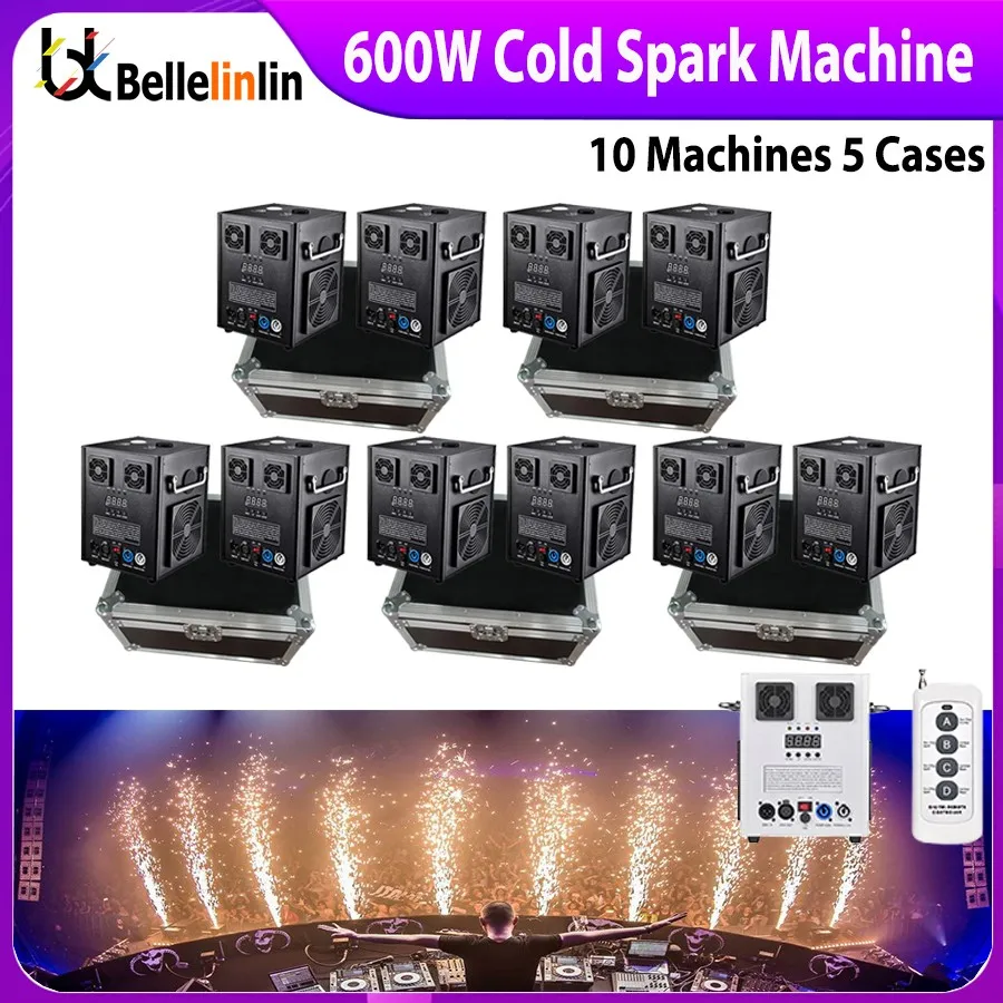 No Tax 10Pcs 600W Cold Spark Machine DMX Remote Cold Firework Fountain Stage Spark Machine For Wedding Party Show Birthday
No Tax 10Pcs 600W Cold Spark Machine DMX Remote Cold Firework Fountain Stage Spark Machine For Wedding Party Show Birthday