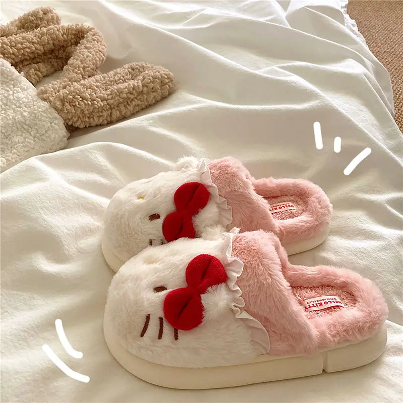 Sanrio Hello Kitty My Melody Cute Cartoon Women's Slippers Winter Plush Warm Indoor Home Cotton Shoes Gifts for Girls
Sanrio Hello Kitty My Melody Cute Cartoon Women's Slippers Winter Plush Warm Indoor Home Cotton Shoes Gifts for Girls