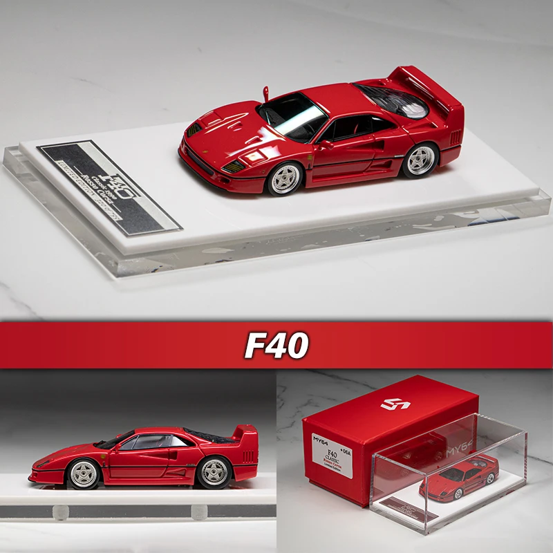 

SCM MY64 In Stock 1:64 classic F40 Rosso Corsa Resin Diorama Car Model Collection Miniature Carros Toys