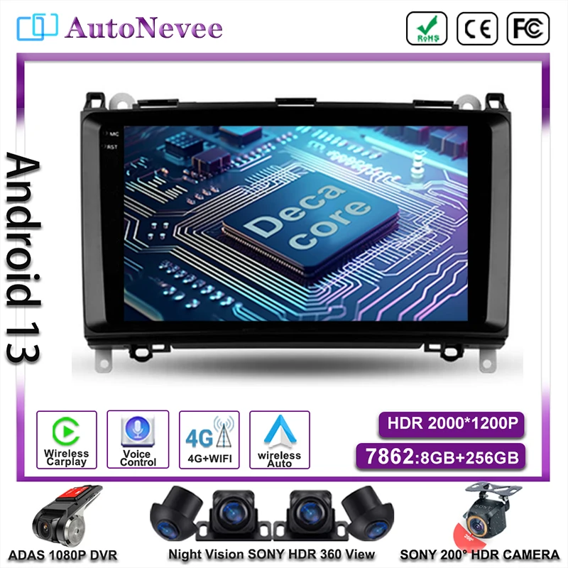 Android 13 для Mercedes-Benz class B T245 2005 - 2011 Vito 3 W447 2014 - 2020 мультимедийный автомобильный GPS стерео радио экран навигации
Android 13 для Mercedes-Benz class B T245 2005 - 2011 Vito 3 W447 2014 - 2020 мультимедийный автомобильный GPS стерео радио экран навигации