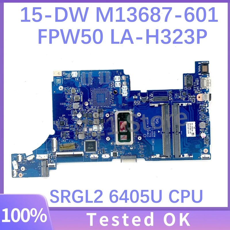 Mainboard M13687-601 M13687-001 For HP Laptop 15-DW Laptop Motherboard FPW50 LA-H323P With SRGL2 6405U CPU DDR4 100% Full Tested
Mainboard M13687-601 M13687-001 For HP Laptop 15-DW Laptop Motherboard FPW50 LA-H323P With SRGL2 6405U CPU DDR4 100% Full Tested