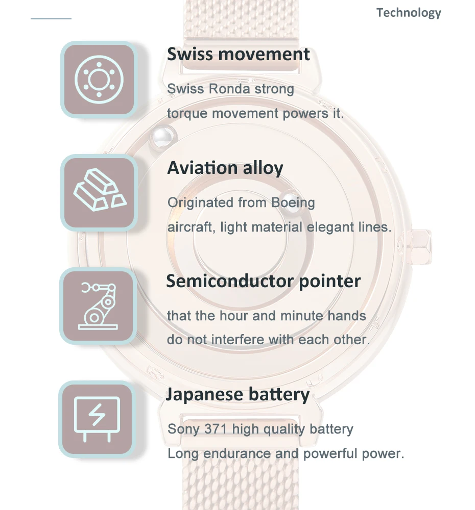 Eutour New Original Magnetic Rosegold Trend Women's Watch Female Student Quartz Minimalist Plant Fashion Stainless Steel Belt Eutour New Original Magnetic Rosegold Trend Women's Watch Female Student Quartz Minimalist Plant Fashion Stainless Steel Belt