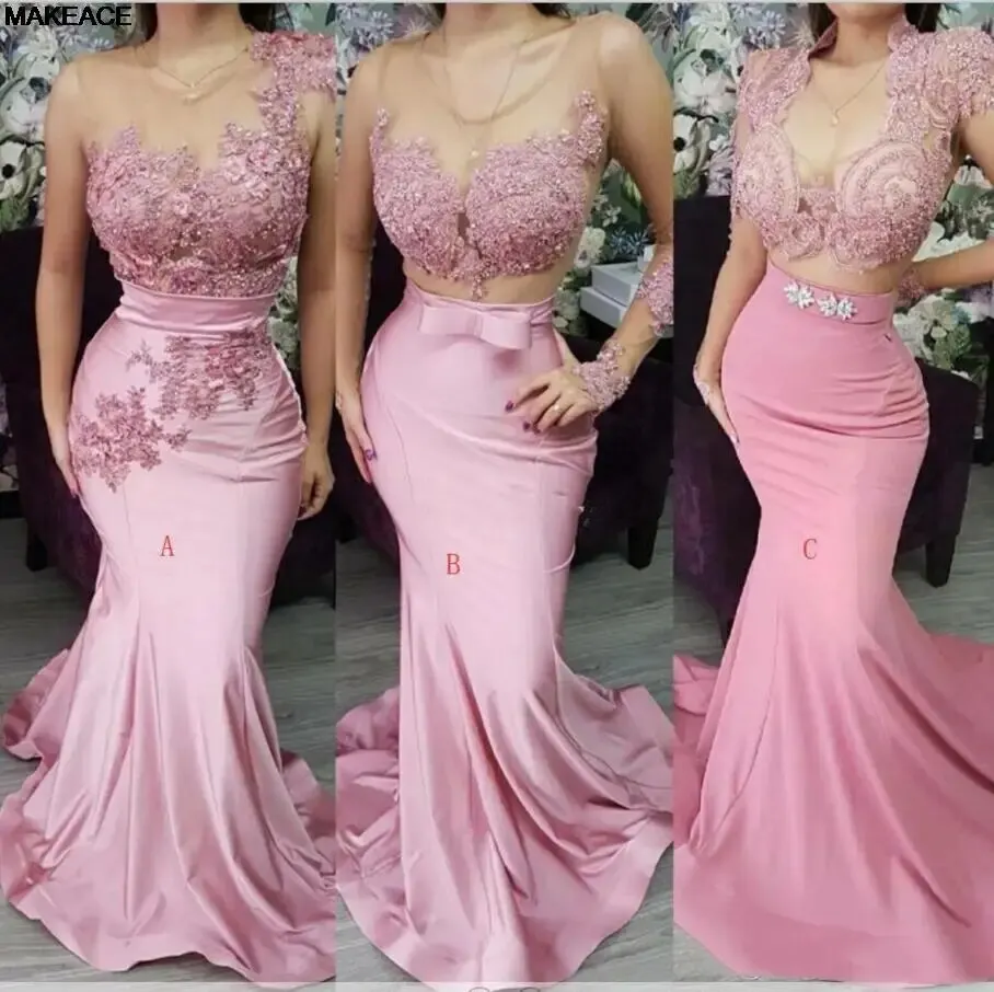 

South African Mermaid Bridesmaid Dresses Three Types Sweep Train Long Country Garden Wedding Guest Gowns Maid Of Honor Dres