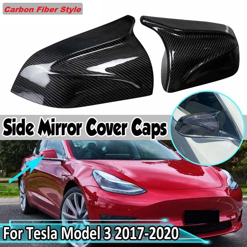 2Pcs Carbon Fiber Style Car Side Rear View Mirror Cover Direct Replacement Cap For Tesla Model 3 2017-2020
2Pcs Carbon Fiber Style Car Side Rear View Mirror Cover Direct Replacement Cap For Tesla Model 3 2017-2020