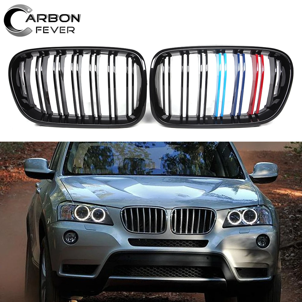 1 Pair (Left & Right) of Black Kidney Grille for 2010 - 2013 X3 F25 Pre-facelift Only Front Bumper Racing Grills ABS Replacement
1 Pair (Left & Right) of Black Kidney Grille for 2010 - 2013 X3 F25 Pre-facelift Only Front Bumper Racing Grills ABS Replacement