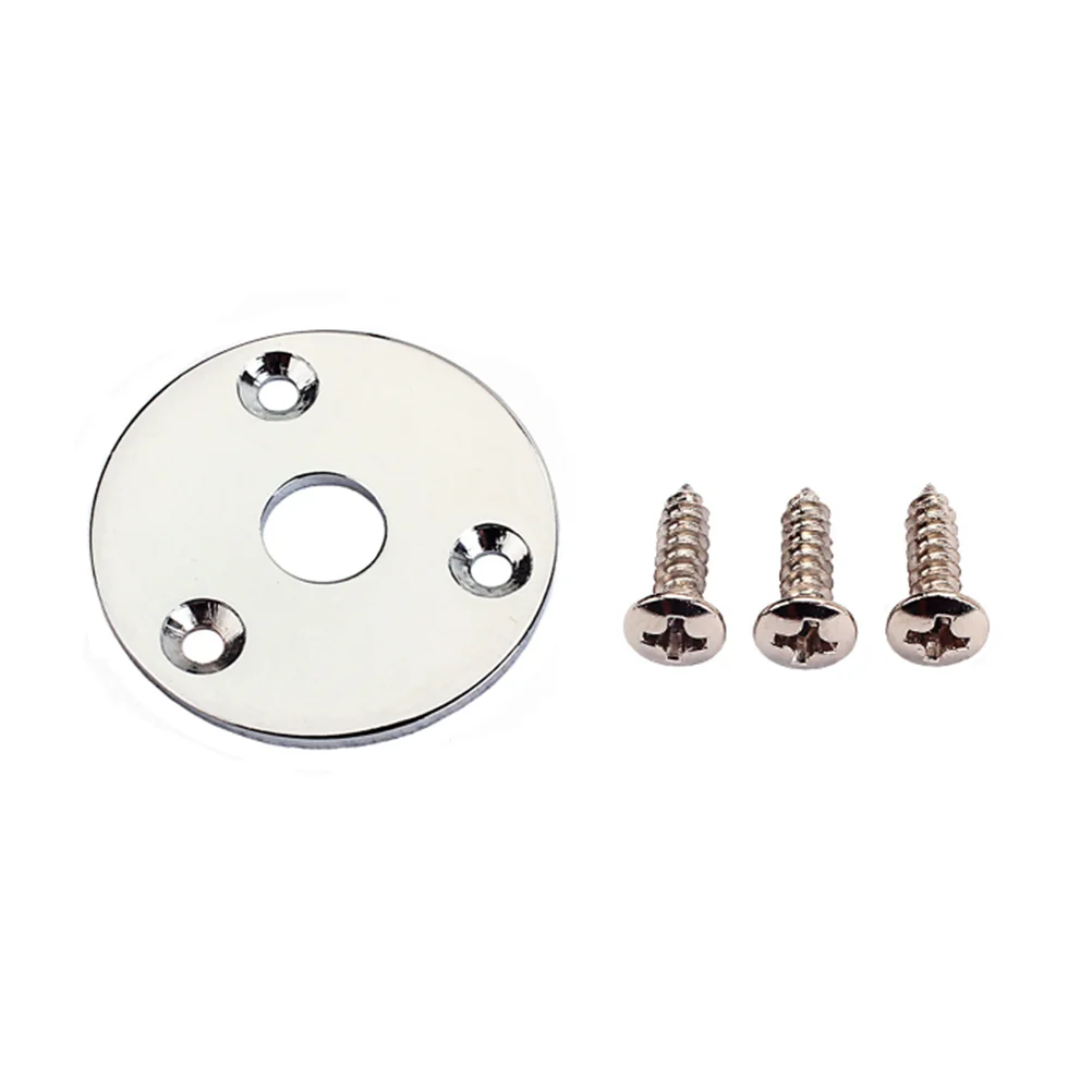 

1/4 Inch Plug Indented Guitar Pickup Output Input Jack Socket Plate Metal Jack Plate With Screw for E-Guitar