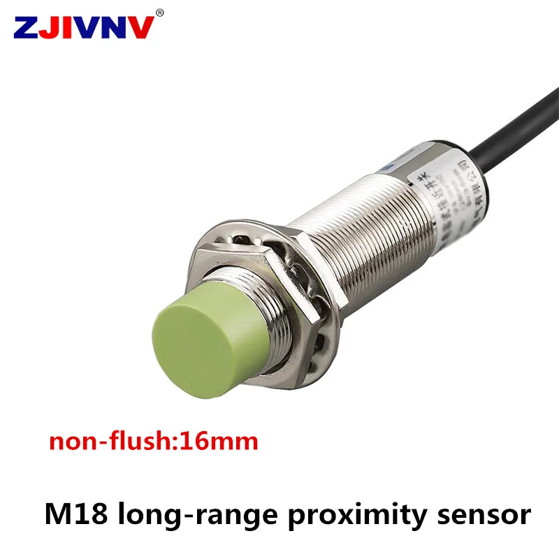 

5pcs/lot M18 Long-Distance Compact Volume Proximity Switch NPN PNP Non-flush/Flush NO/NC 3 Wires Detection Distance 8mm/16mm