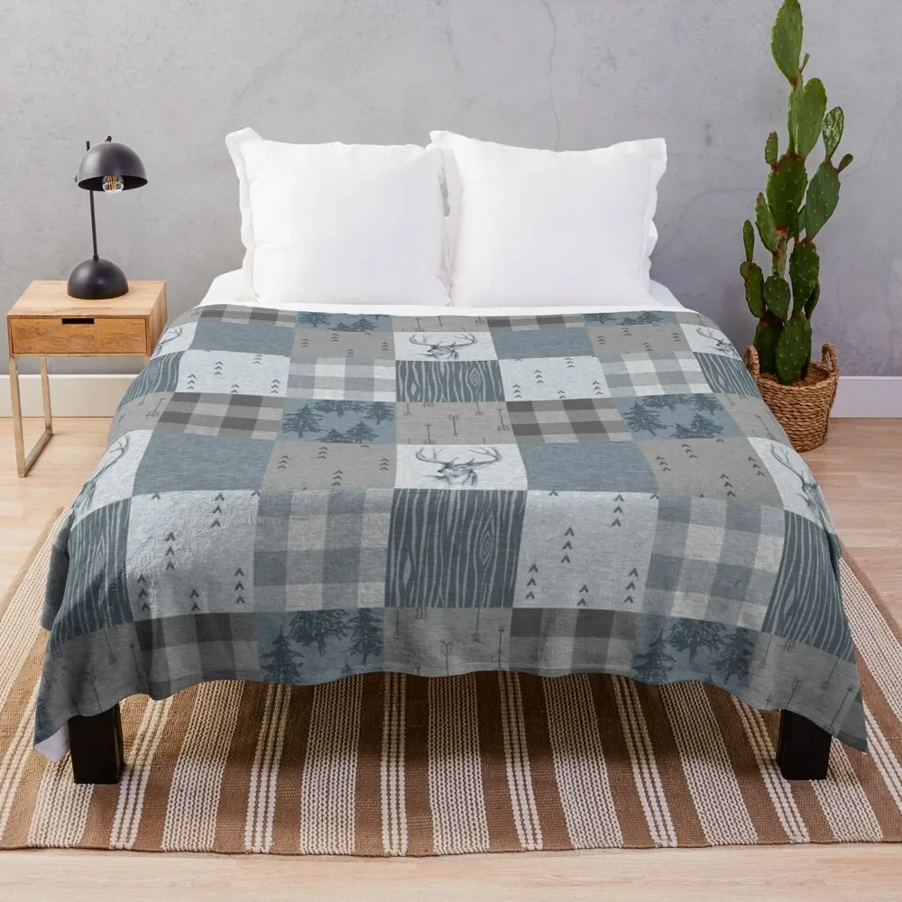 Deer Patchwork - Rustic Blue And grey Throw Blanket for sofa Kid'S Decoratives Blankets
Deer Patchwork - Rustic Blue And grey Throw Blanket for sofa Kid'S Decoratives Blankets