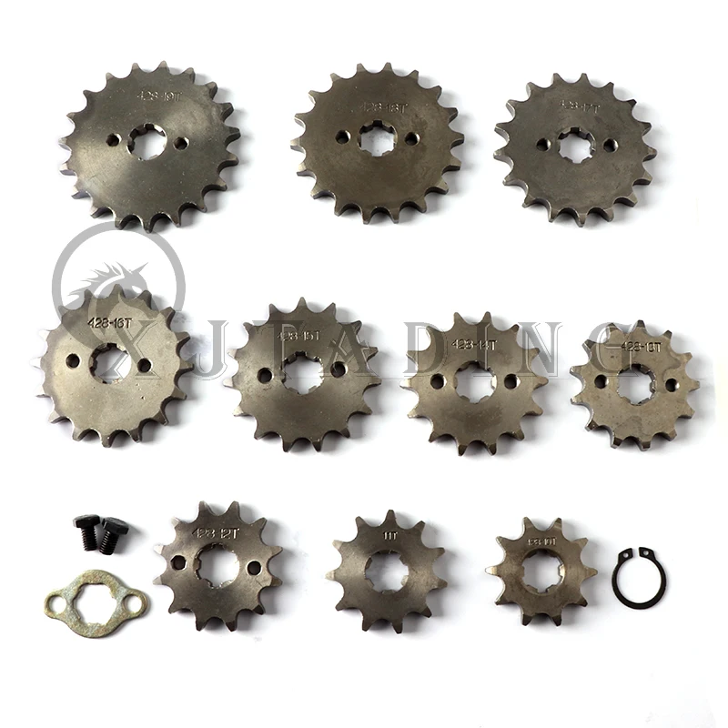 

Front Engine 428# 17mm 20mm 10T-19T Sprocket For KAYO BSE SSR SDG Dirt Pit Bike ATV Quad Go Kart Moped Buggy Scooter Motorcycle