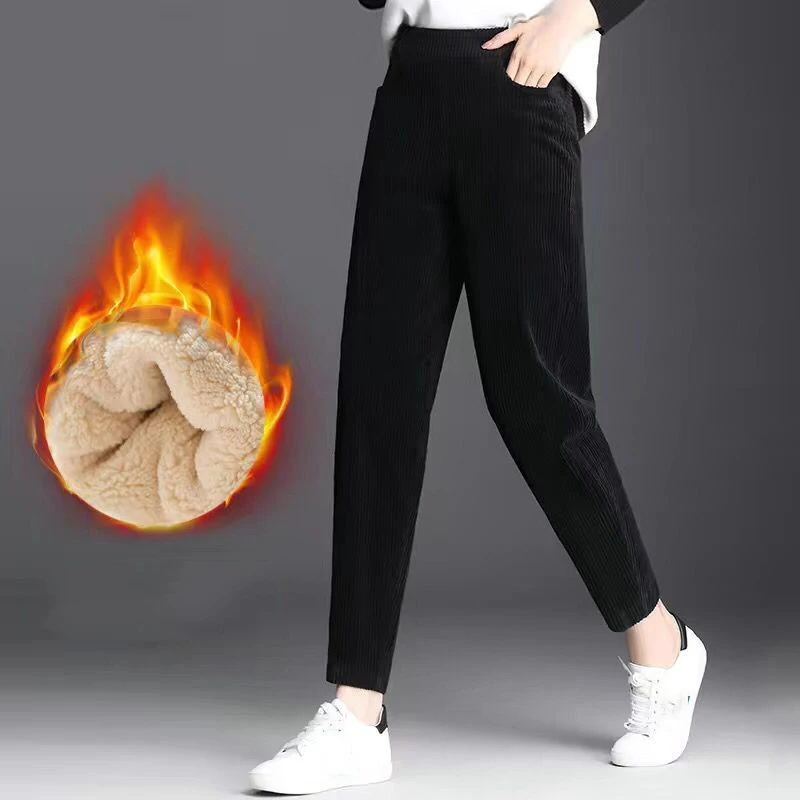 Thick Plush Corduroy Casual Pants For Women Fashion Warm Autumn Winter Trousers High Waist Elastic Harem Pants Ladies M-3XL Size
Thick Plush Corduroy Casual Pants For Women Fashion Warm Autumn Winter Trousers High Waist Elastic Harem Pants Ladies M-3XL Size