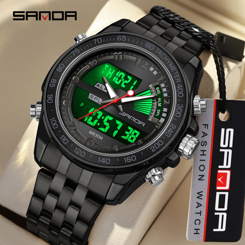 Sanda New Electronic Watch Steel Band Men's Watch Multi functional Fashion Trend Silicone Alarm Clock Watch Waterproof and Shock
Sanda New Electronic Watch Steel Band Men's Watch Multi functional Fashion Trend Silicone Alarm Clock Watch Waterproof and Shock