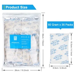 35 Packs Silica Gel Desiccant 50g Reusable Desiccant Pet Kit Silica Gel Moisture-absorbing Moisture-resisting Desiccant Beads
35 Packs Silica Gel Desiccant 50g Reusable Desiccant Pet Kit Silica Gel Moisture-absorbing Moisture-resisting Desiccant Beads