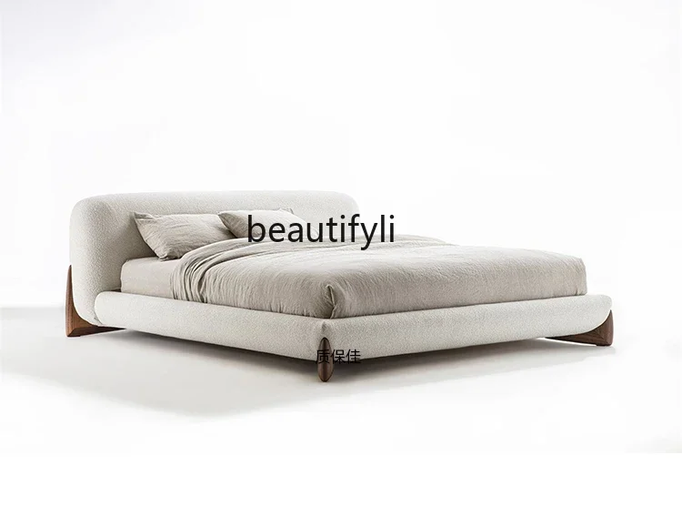 

Тканевая кровать в нордическом стиле, Современная Минималистичная спальня, 1,8, дизайнерский матрас для брачной кровати, B & B ясень, дерево