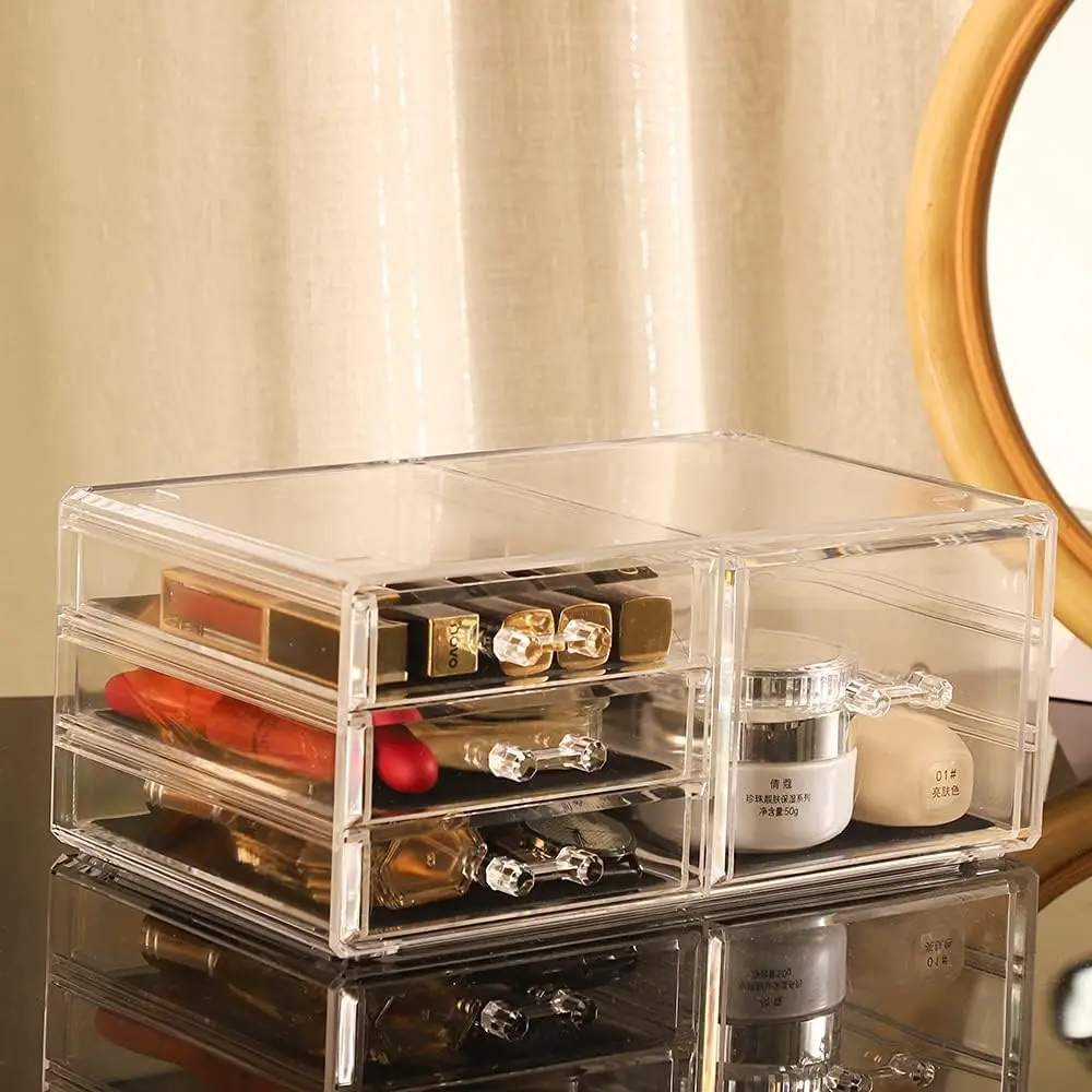 

Acrylic Drawer Organizer Clear Stackable Storage Bins clear plastic acrylic desk make up organizer drawer cosmetic storage box