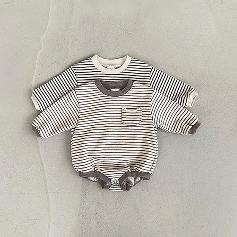 

0-2Y Baby Long Sleeve Clothing for Autumn Newborn Boy Striped Romper Baby Girl Casual Bodysuits Infant Clothes