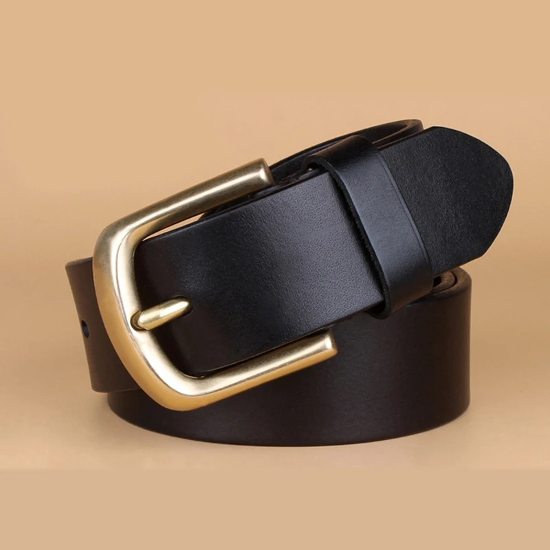 Men Retro Style Jean Accessories Top Quality 100% Pure Solid Cow Cowhide Leather Belt Copper Pin Buckle Metal Belts
Men Retro Style Jean Accessories Top Quality 100% Pure Solid Cow Cowhide Leather Belt Copper Pin Buckle Metal Belts