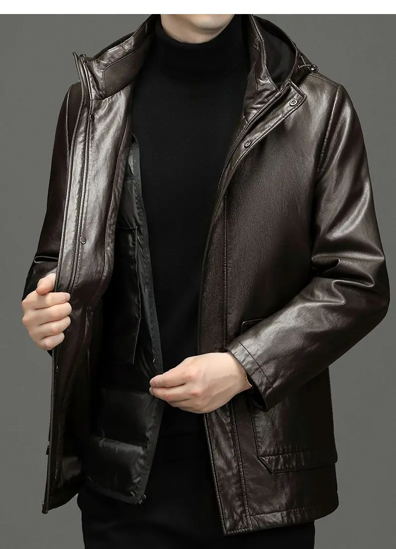 Men's Genuine Leather Jacket Hooded Down Jacket Coat Man Sheepskin Coat Windbreaker Male Winter Puffer Jacket Men Duck Down Coat 22 Mallzona S81df1332f6a343d6b4608f1c5a9bcf9de Men's Genuine Leather Jacket Hooded Down Jacket Coat Man Sheepskin Coat Windbreaker Male Winter Puffer Jacket Men Duck Down Coat Mallzona