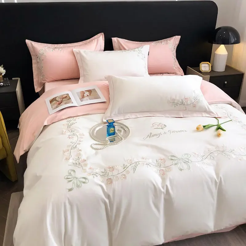 Promotion New Flower Embroidery 100 Cotton Bedding Set 220x240 High Quality King Size Bedding Set Sets Cover Pure Cotton Twill
Promotion New Flower Embroidery 100 Cotton Bedding Set 220x240 High Quality King Size Bedding Set Sets Cover Pure Cotton Twill
