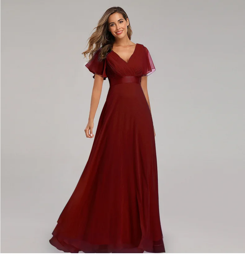 New Style Women V-Neck Chiffon Dress Wedding Evening Party Long Dress Elegant Party Red Dresses For Women, Plus Size 10 Mallzona S81df91d2c0ac494596672b9e676f58e7b New Style Women V-Neck Chiffon Dress Wedding Evening Party Long Dress Elegant Party Red Dresses For Women, Plus Size Mallzona
