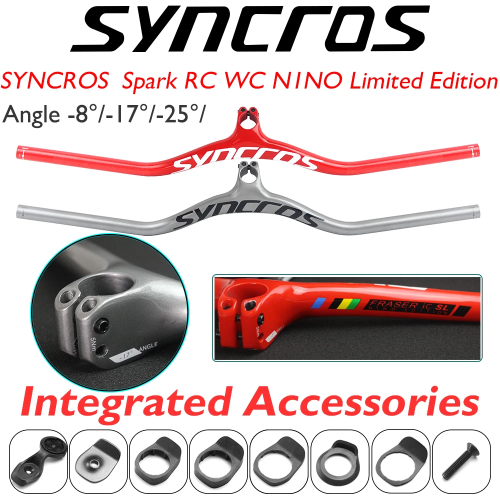 Syncros FRASER IC SL Red/Silver Integrated Custom Gloss Carbon MTB Handlebar -8/-17/-25 Degree Stem Angle Mtb Handlebar
Syncros FRASER IC SL Red/Silver Integrated Custom Gloss Carbon MTB Handlebar -8/-17/-25 Degree Stem Angle Mtb Handlebar