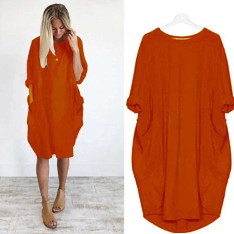 5XL Loose Dress Ladies O-neck Solid Color Pocket Dresses For Autumn 2023 New Dress Long Sleeve Printed Casual Dresses Elegant
5XL Loose Dress Ladies O-neck Solid Color Pocket Dresses For Autumn 2023 New Dress Long Sleeve Printed Casual Dresses Elegant
