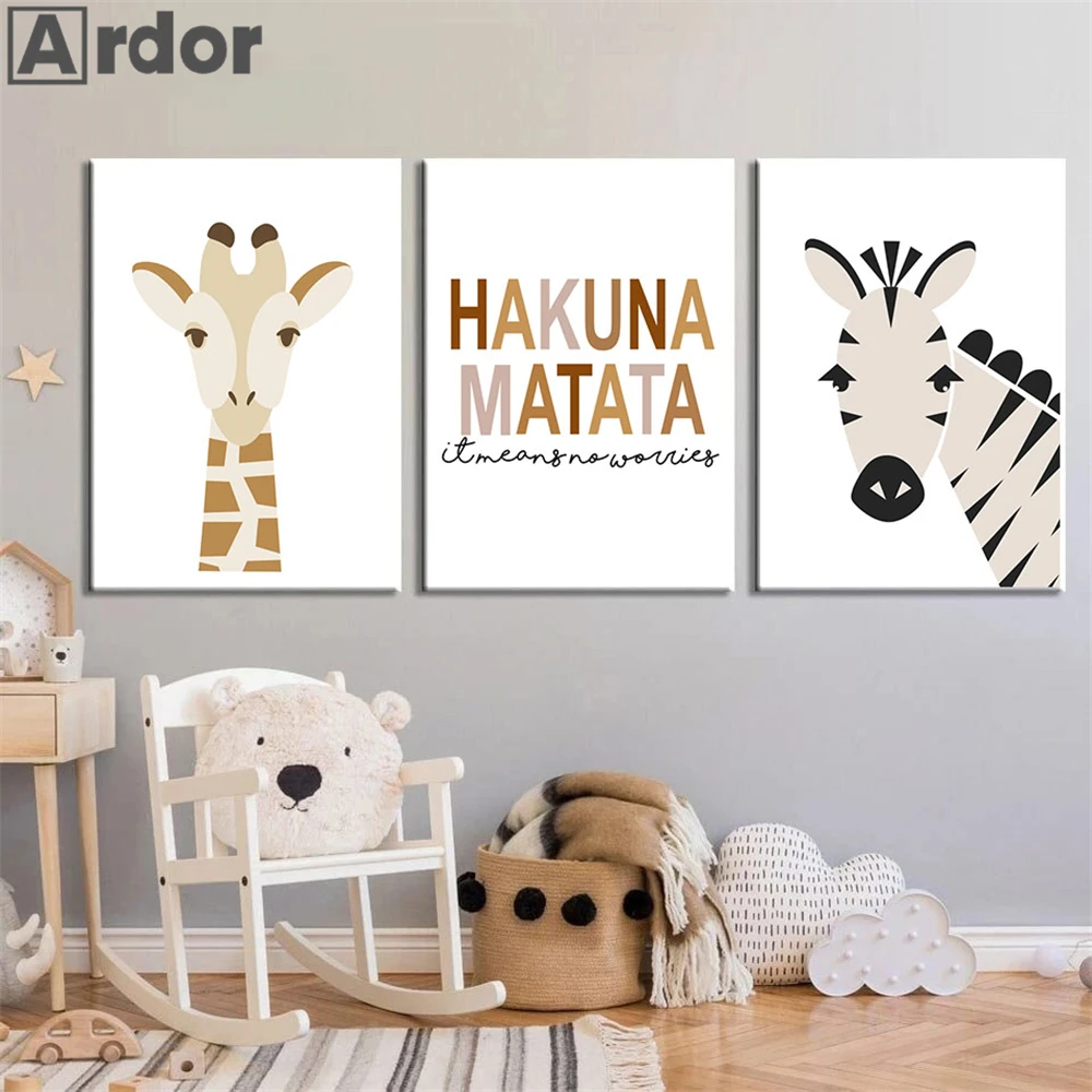 Giraffe Zebra Canvas Poster Nursery Print Picture HAKUNA MATATA Quotes Wall Art Painting Nordic Posters Baby Kids Room Decor
Giraffe Zebra Canvas Poster Nursery Print Picture HAKUNA MATATA Quotes Wall Art Painting Nordic Posters Baby Kids Room Decor