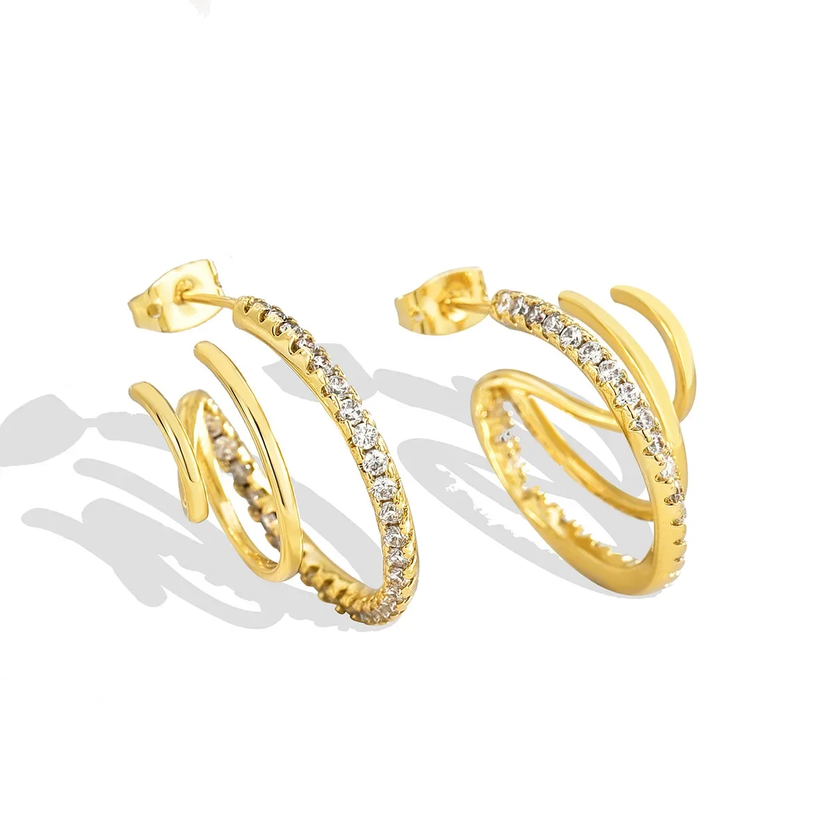 Classic Gold Triple Hoop Copper and Cubic Zirconia Earrings Ladies Fine Jewellery Christmas Gift
Classic Gold Triple Hoop Copper and Cubic Zirconia Earrings Ladies Fine Jewellery Christmas Gift