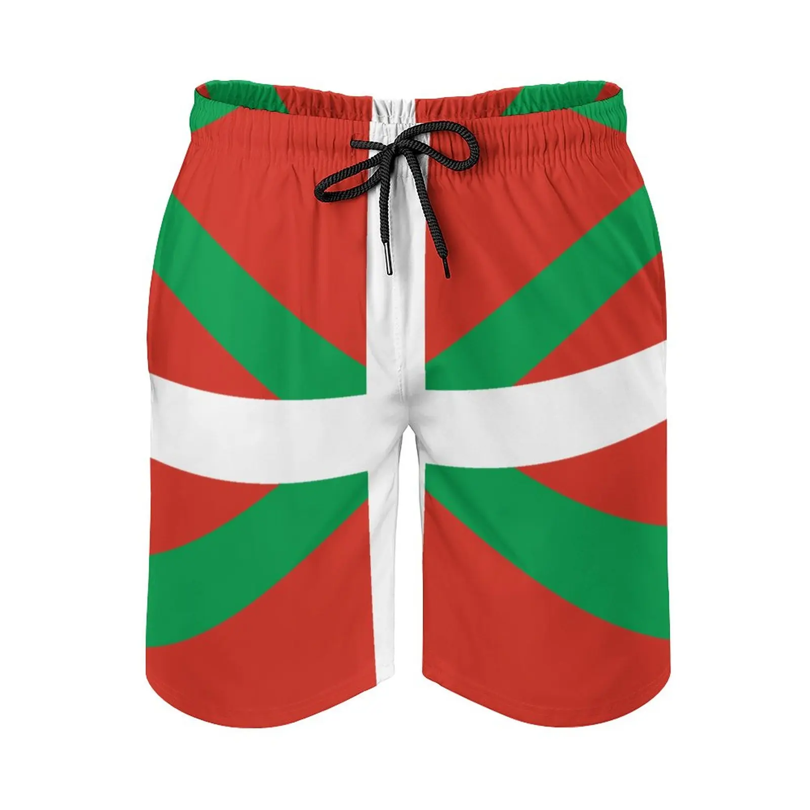 

Anime Beach Pants Flag of The Basque Country Loose Elastic Causal Funny Male Shorts Loose Adjustable Drawcord Breathable Quick D