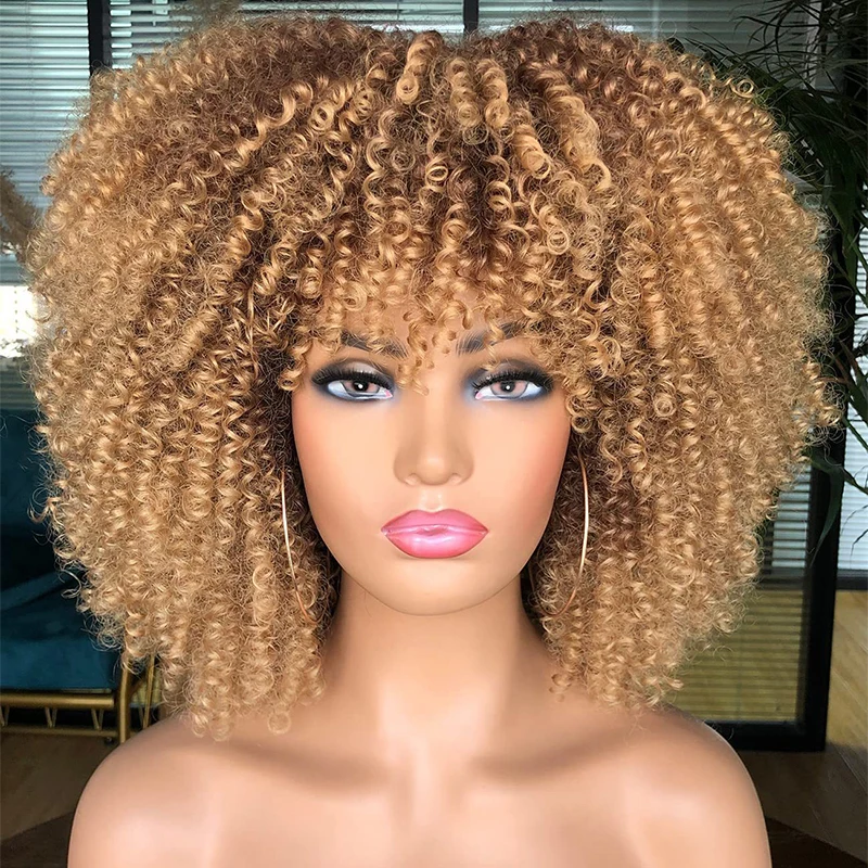Generic Short Hair Afro Kinky Curly Bob Wigs For Black Women Fluffy Deep Best Price Online