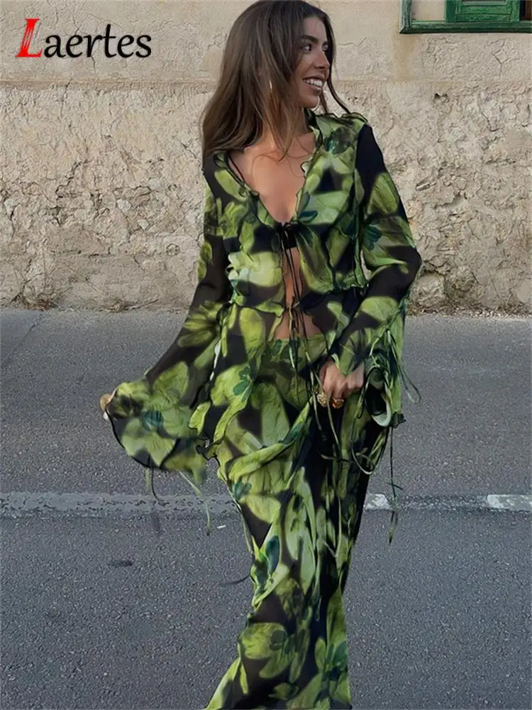 Laertes 2023 Summer Print Ruffles Beach Holiday Outfits Women Mesh Long Sleeve Top Shirt And Maxi Skirt 2 Piece Dress Set
Laertes 2023 Summer Print Ruffles Beach Holiday Outfits Women Mesh Long Sleeve Top Shirt And Maxi Skirt 2 Piece Dress Set