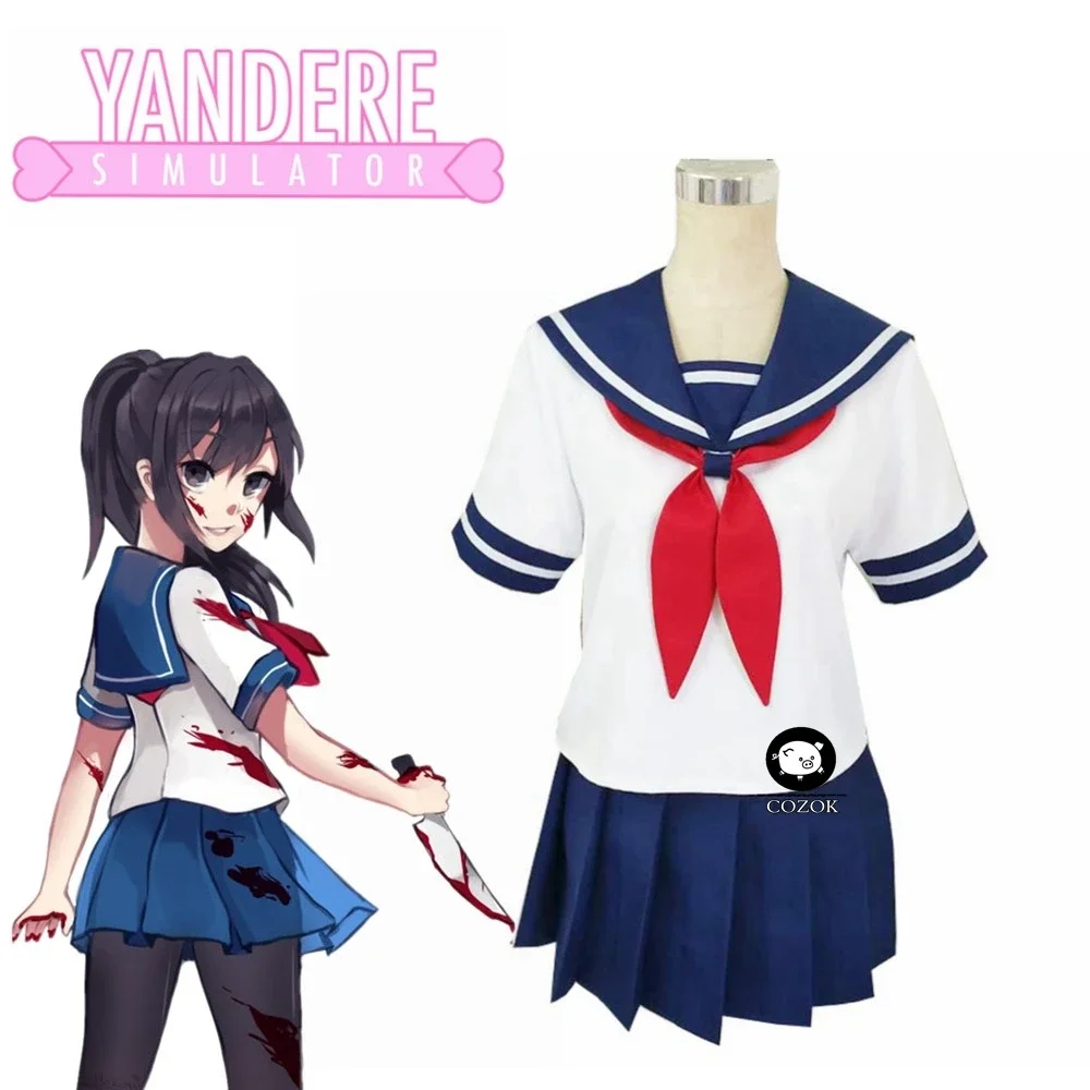 

Game Yandere Simulator Cosplay Costume Ayano Aishi Uniforms Yandere-chan JK School Uniform Women Outfit Sailor Suit Custom Made