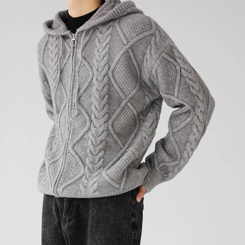 Korean INS Minimalist Style Zippered Sweater Cardigan Hooded Knit Sweater Solid Color Loose Trendy Diamond Plaid Jacket
Korean INS Minimalist Style Zippered Sweater Cardigan Hooded Knit Sweater Solid Color Loose Trendy Diamond Plaid Jacket