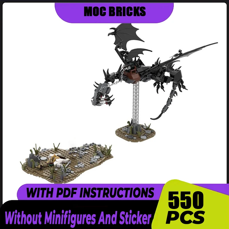 

Magical Rings Moc Building Block Movie Scene Witch King Model Castle Bricks DIY Assembly Holiday Constructions Toy Gifts