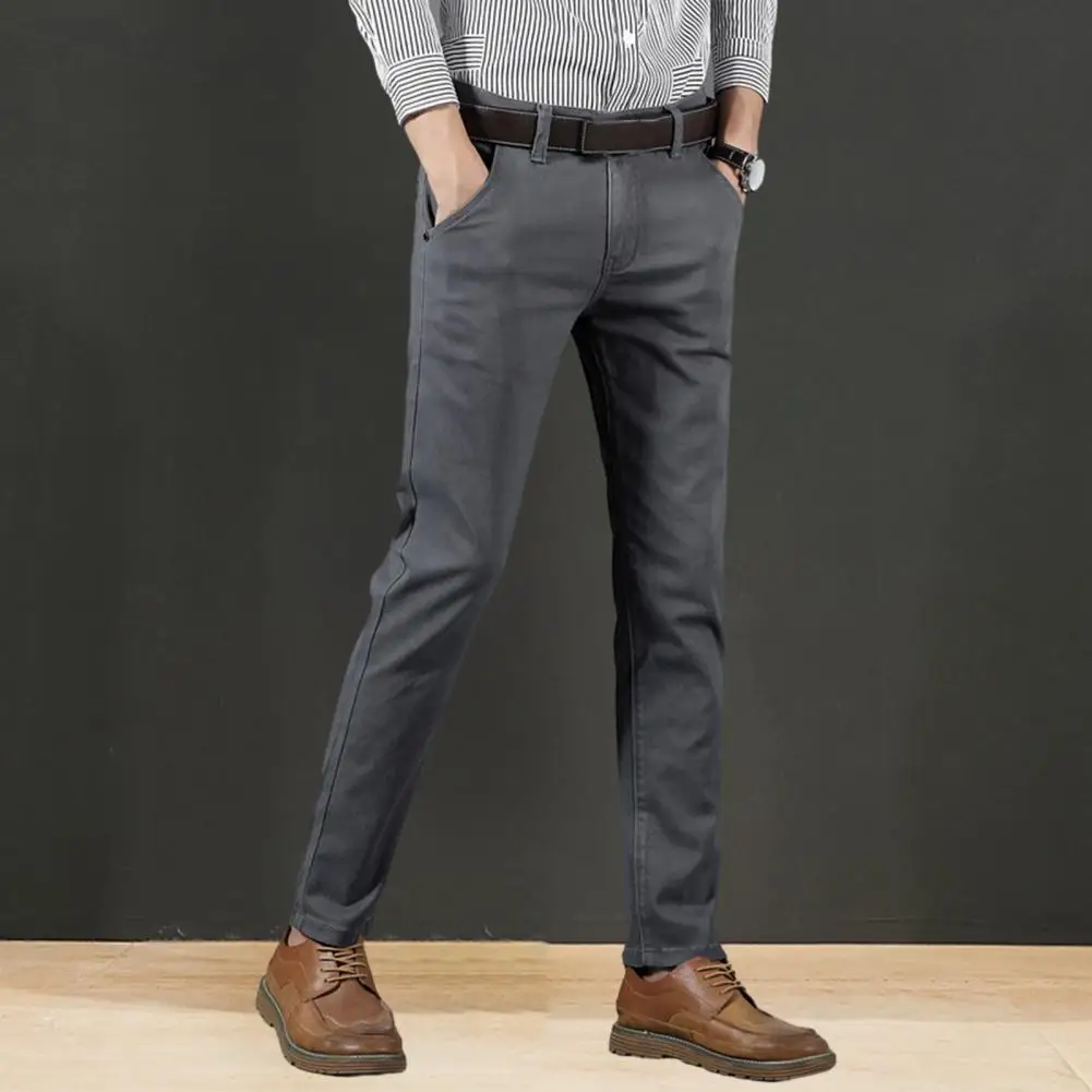 Father Winter Trousers Stylish Men's High Waist Straight Leg Trousers with Side Pockets Solid Color Autumn Winter Pants
Father Winter Trousers Stylish Men's High Waist Straight Leg Trousers with Side Pockets Solid Color Autumn Winter Pants