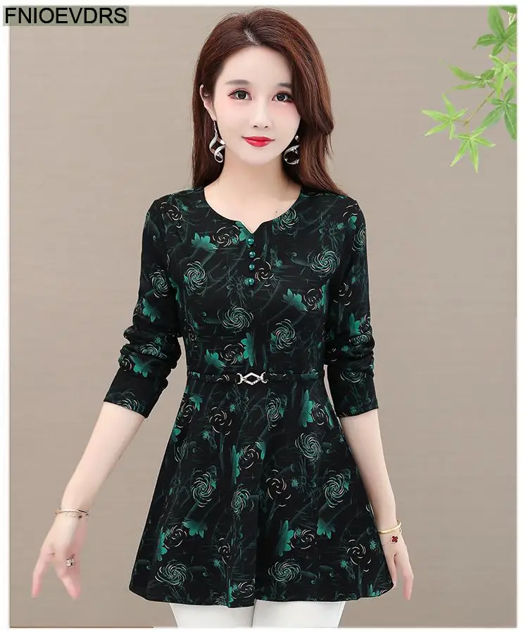 Hot Sales Women 2024 Autumn Winter Elegant Office Lady Basics Shirts Casual Retro Vintage Floral Green Tunic Peplum Tops Blouses Hot Sales Women 2024 Autumn Winter Elegant Office Lady Basics Shirts Casual Retro Vintage Floral Green Tunic Peplum Tops Blouses