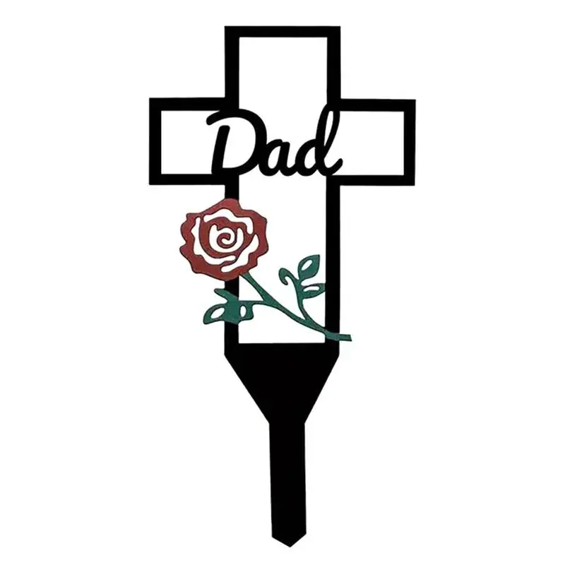 Cross Stake For Garden Cemetery Memorial Sign With Red Rose Black Yard Ornament For Courtyards All Weather Landscape Decorations 
Cross Stake For Garden Cemetery Memorial Sign With Red Rose Black Yard Ornament For Courtyards All Weather Landscape Decorations