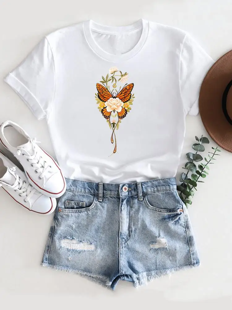 Graphic T Shirt Summer Casual Clothing Short Sleeve Women Print Butterfly Flower Plant Trend Fashion T-shirt Top Clothes Tee
Graphic T Shirt Summer Casual Clothing Short Sleeve Women Print Butterfly Flower Plant Trend Fashion T-shirt Top Clothes Tee